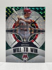 2022 Panini Mosaic WILL TO WIN GREEN MOSAIC PRIZM WW-6 PETE ROSE Cincinnati Reds