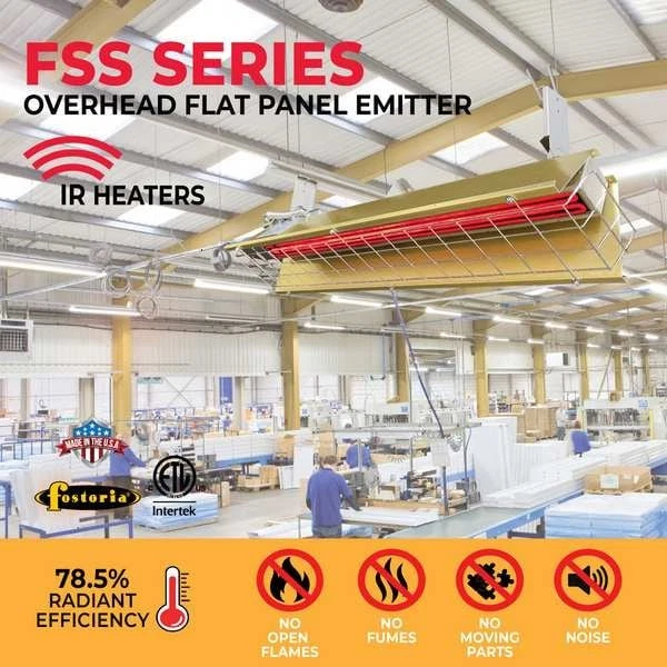 Calentador eléctrico aéreo infrarrojo Fostoria H31-Fss-1, 1 fase, aluminio, 240 V CA Foto 3 de 3