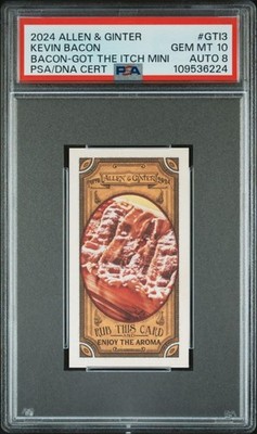 Kevin Bacon Autograph on 2024 Allen & Ginter Bacon Card PSA 10  POP 1 