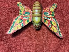 Vintage Alps Beautiful Tin Friction Butterfly Works Just A Beauty 