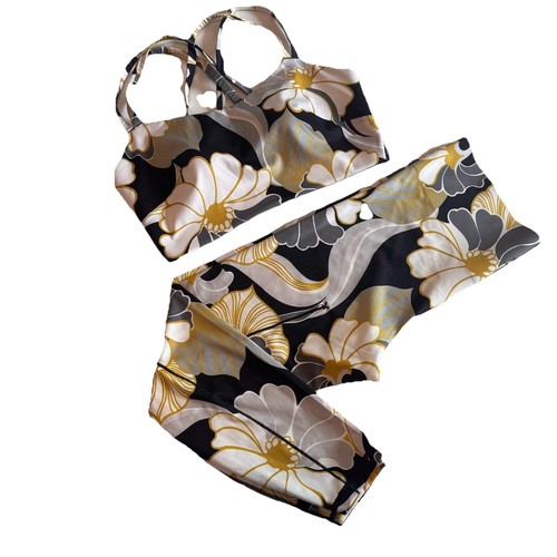 Savage X Fenty Rihanna Set Sports Bra & Legging Size 3X On Rihpeat Floral Yellow