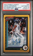 2022 Classics Significant Gold 20/20 Justin Jefferson Auth Auto PSA 10 Pop 1! -