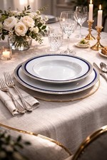 Servizio Richard Ginori Laveno 13pz 6 Piani 6 Fondi Insalatiera Blu