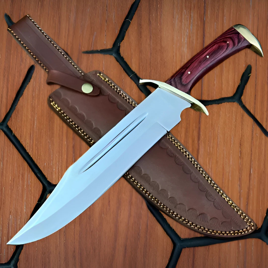 Handmade 440C Steel Bowie Knife Fixed Blade 16.5