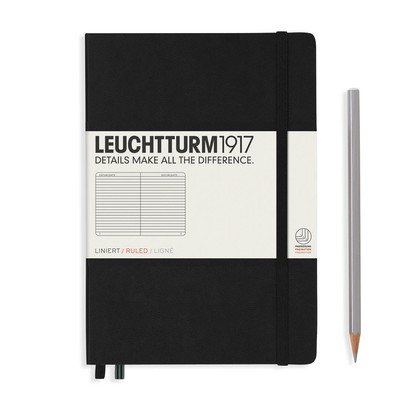 Notebook Medium A5 Hardcover, Liniert 249 Seiten Schwarz | Leuchtturm 1917