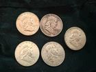 5 Circulated Franklin Half Dollars | 90% Silver Lot | GREAT CONDITION | SILVER