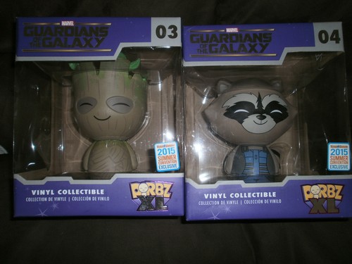 GUARDIANS OF THE GALAXY set of2 VINYL COLLECTIBLES ROCKET & GROOT 2015 EXCLUSIVE - 第 1/4 張圖片