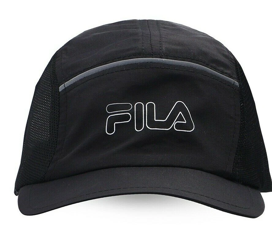 Fila Hat Cap drawstring fast Back Black Adjustable Embroidered Adult One Siz Men