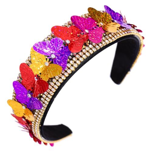 Butterfly Headband Colorful Butterfly Hairband Crystal Head Band colorful - Picture 1 of 7