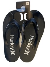 Hurley Men s Size 9 One And Only Black Flip Flops Sandals Thong Beach Pool