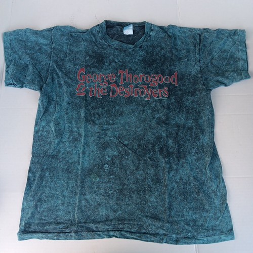 1993 90s Vintage George Thorogood & Destroyers Tour Shirt XL Single Stitch Green - Bild 9 von 22