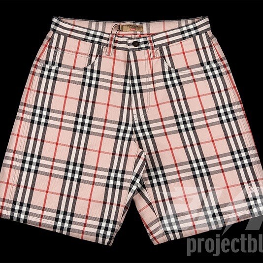 SS22 SUPREME BURBERRY DENIM SHORT PINK SHORTS PANT PANTS SIZE 30