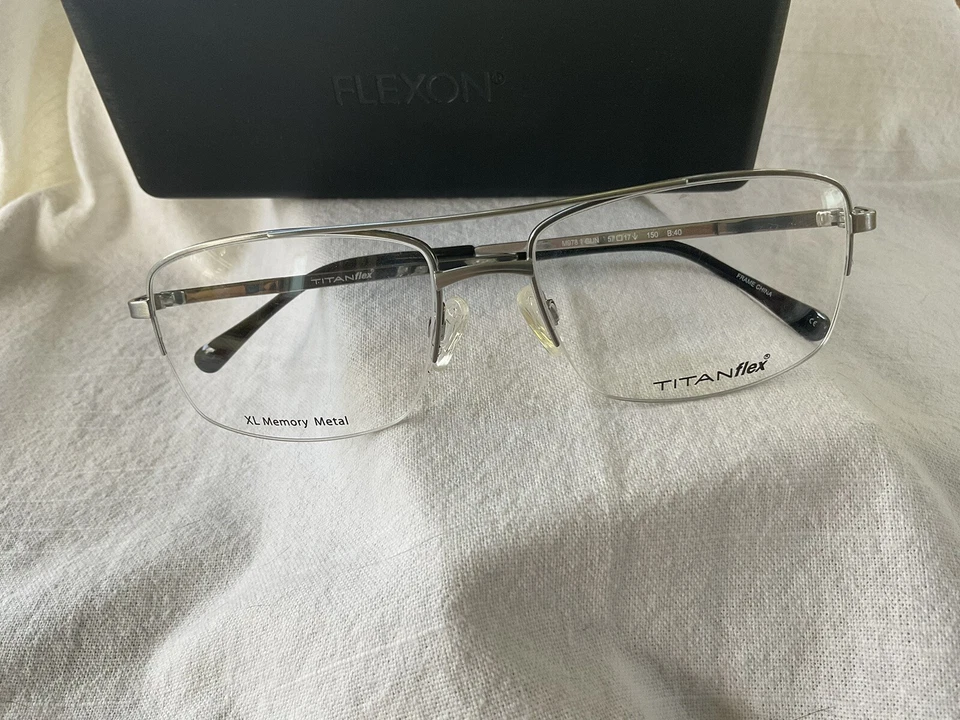 Titanflex Flexon M978 Rimless  Men 57-17-150 / New  Condition/gunmetal - Image 2 of 4