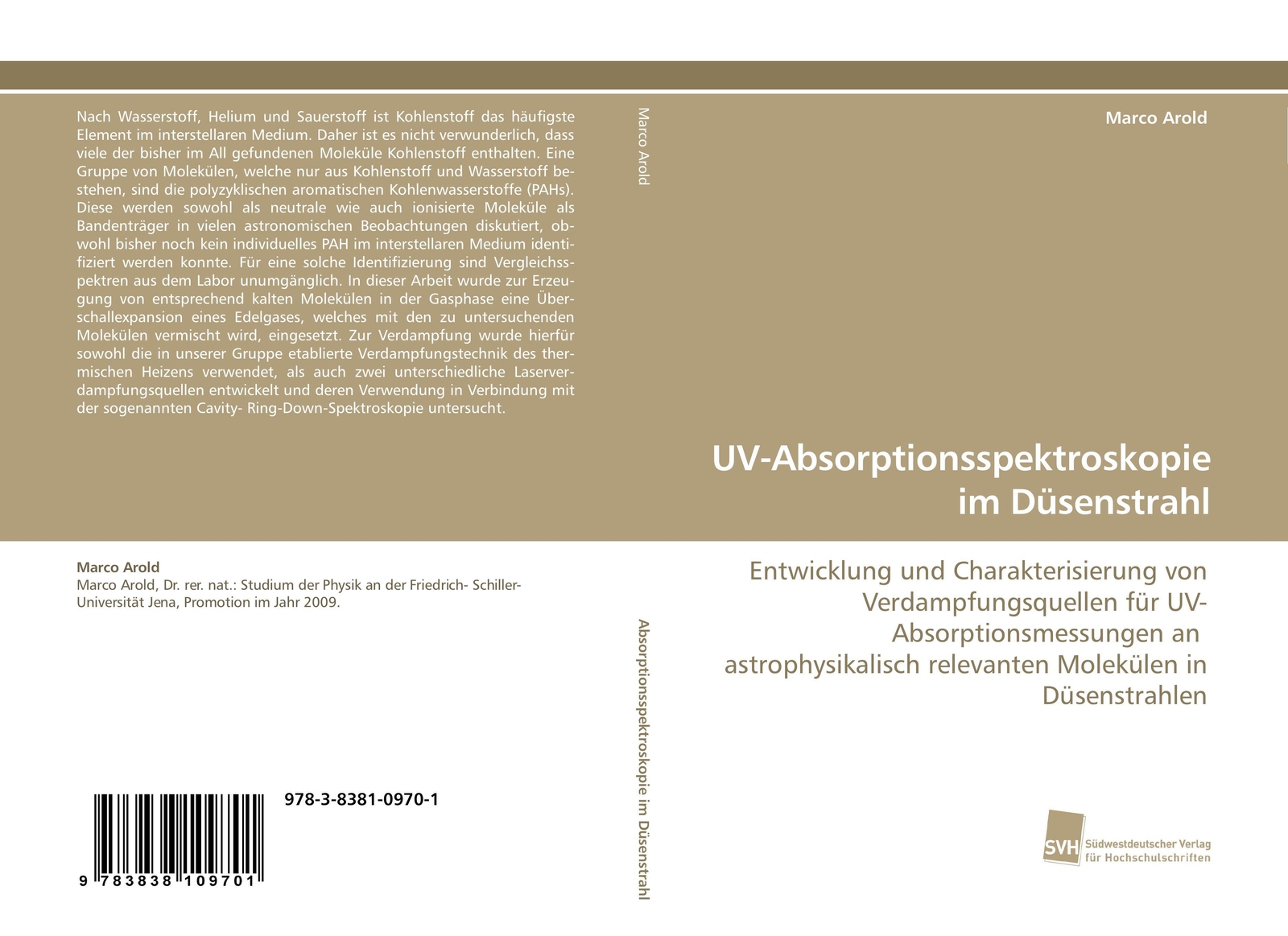 Thumbnail - Marco Arold | Uv-absorptionsspektroskopie Düsenstrahl | Taschenbuch |