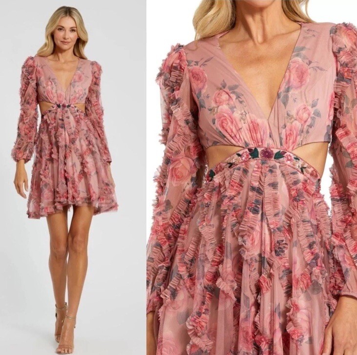 strapless open back dress Siaoryne WD0919 Long Sleeves Lace Pink Wedding Dresses Bridal Gown main image 0