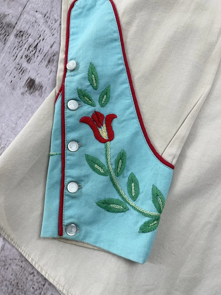 Camisa Rockabilly Vintage Años 40 50 Western Floral Abotonada Hecha a Mano 100% Algodón Foto 2 de 4