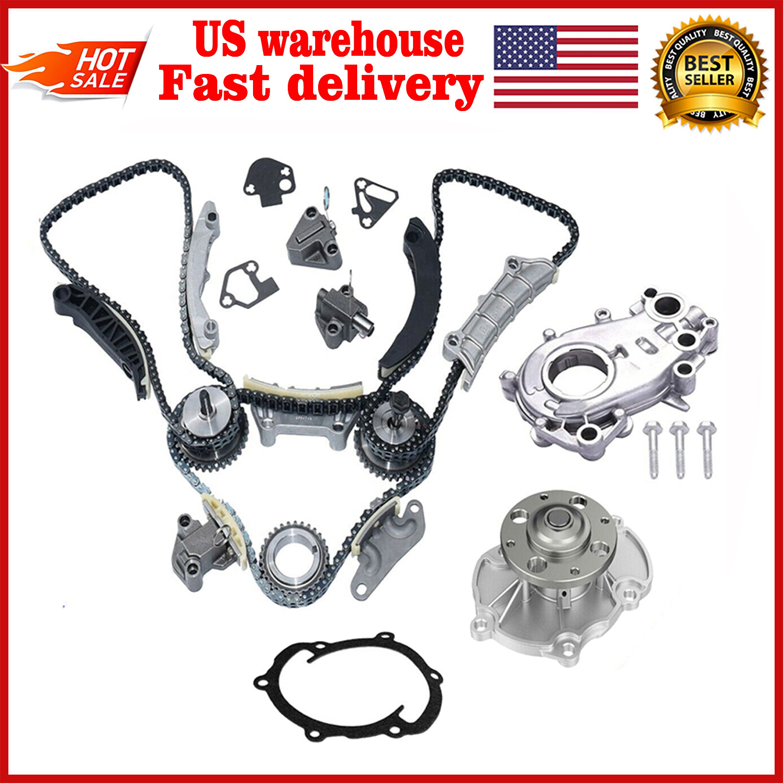 Timing Chain Kit Oil Water Pump for 07-16 Cadillac GMC Suzuki Buick Pontiac 3.6L