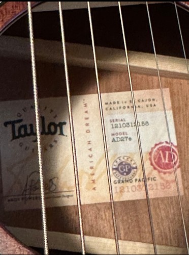Taylor American Dream AD27e Flametop Acoustic-Electric Guitar - 2022 Display - Picture 10 of 12