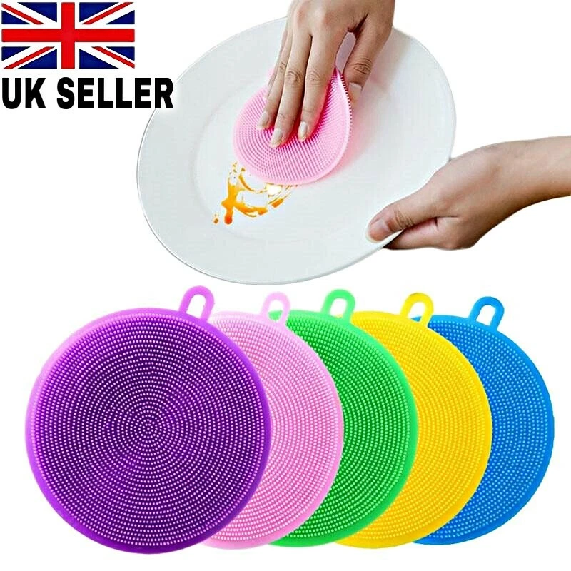 Silicone Wash Dish Brush Multipurpose Antibacterial Cleaning Kitchen Tool  Scrubber New