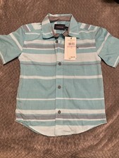 NWT Boys Button Up Shirt by Calvin Klein Jeans- Blues - size 6