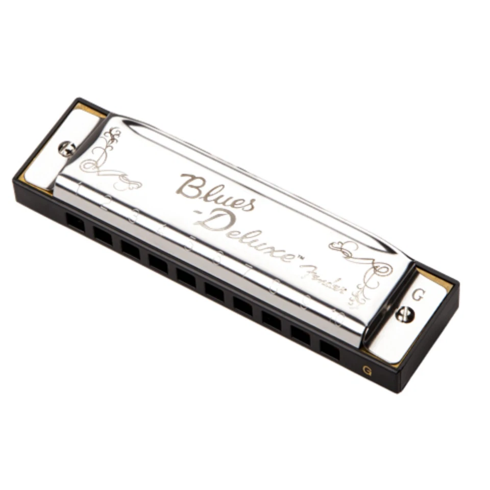 Armónica diatónica Fender Blues Deluxe de 10 agujeros con estuche, llave de G Foto 2 de 4