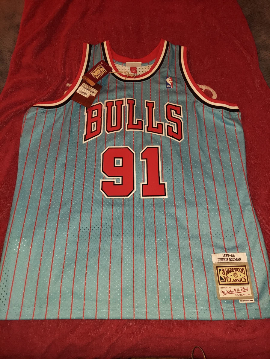 Chicago Bulls Jersey Mitchell Ness 1995 1996 Reload Blue Dennis