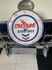 Reloj redondo estilo vintage CHEVRON gas y aceite 12" pulgadas nuevo con cara de cristal