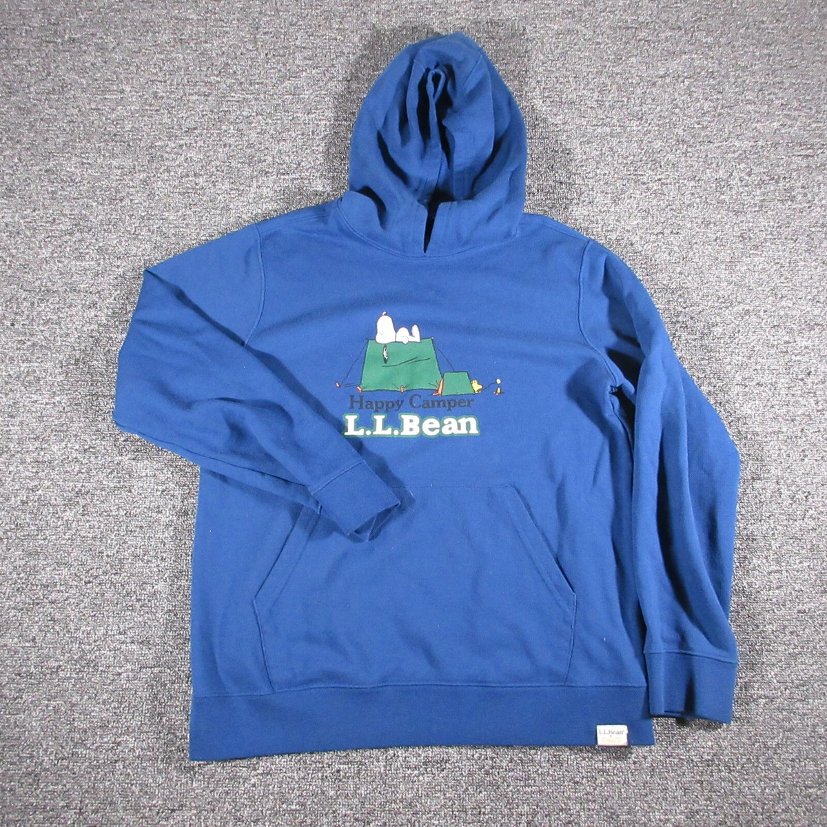 LL Bean Hoodie Youth Large Blue Pullover Peanuts Snoopy Charlie