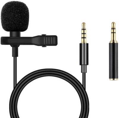 Clip-on Revers Mini Lavalier Mikrofon Mikrofon 3,5 mm Adapter für Telefon PC Aufnahme