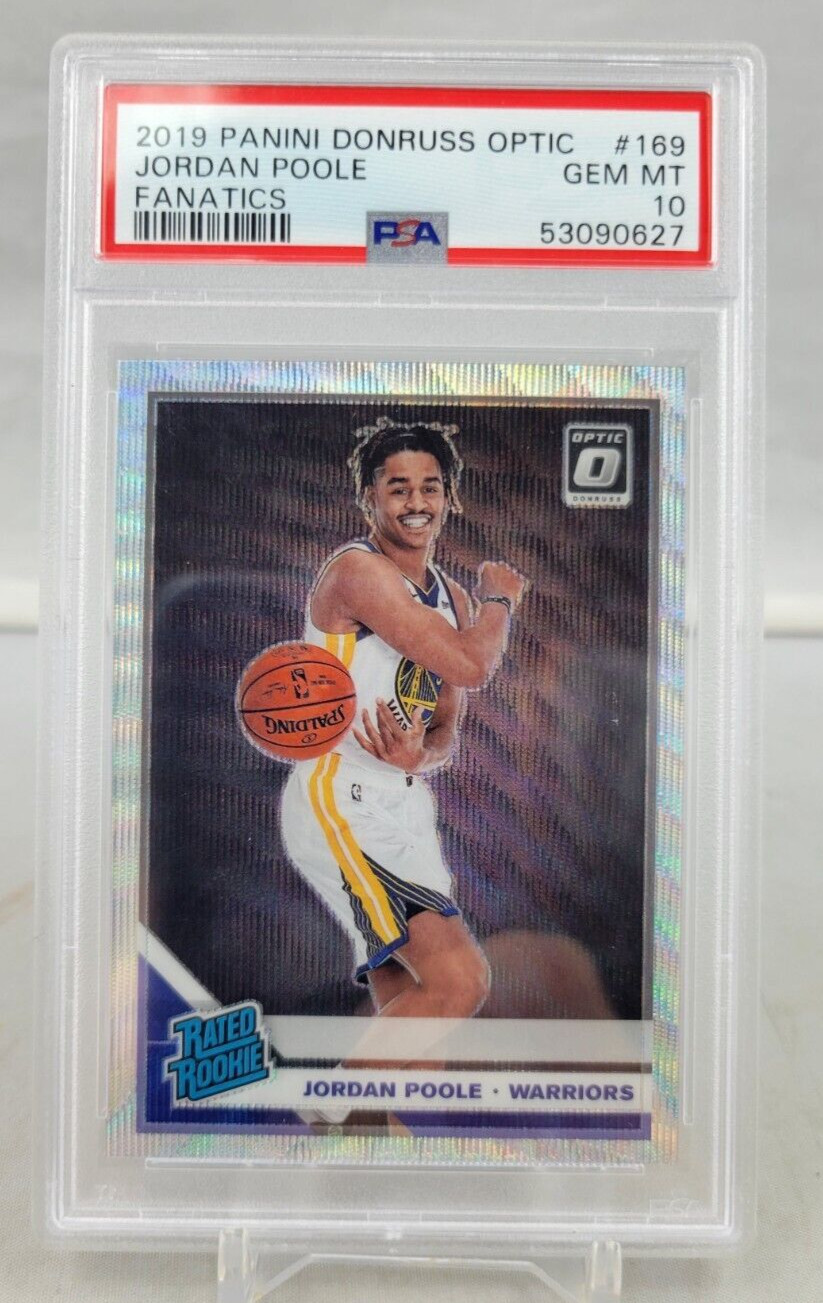2019 Optic Fanatics Jordan Poole Golden State Warriors # 169 Rookie RC PSA 10