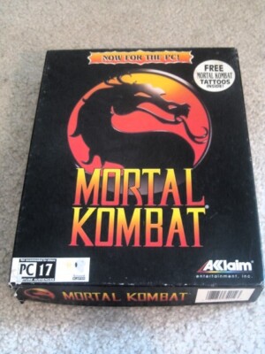 MORTAL KOMBAT PC GAME (1992) AKKLAIM WITH MK TATTOOS AND INSTRUCTION BOOKLET