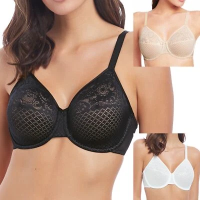 Wacoal Lingerie Visual Effects Full Cup Minimiser Bra Black Nude 857210