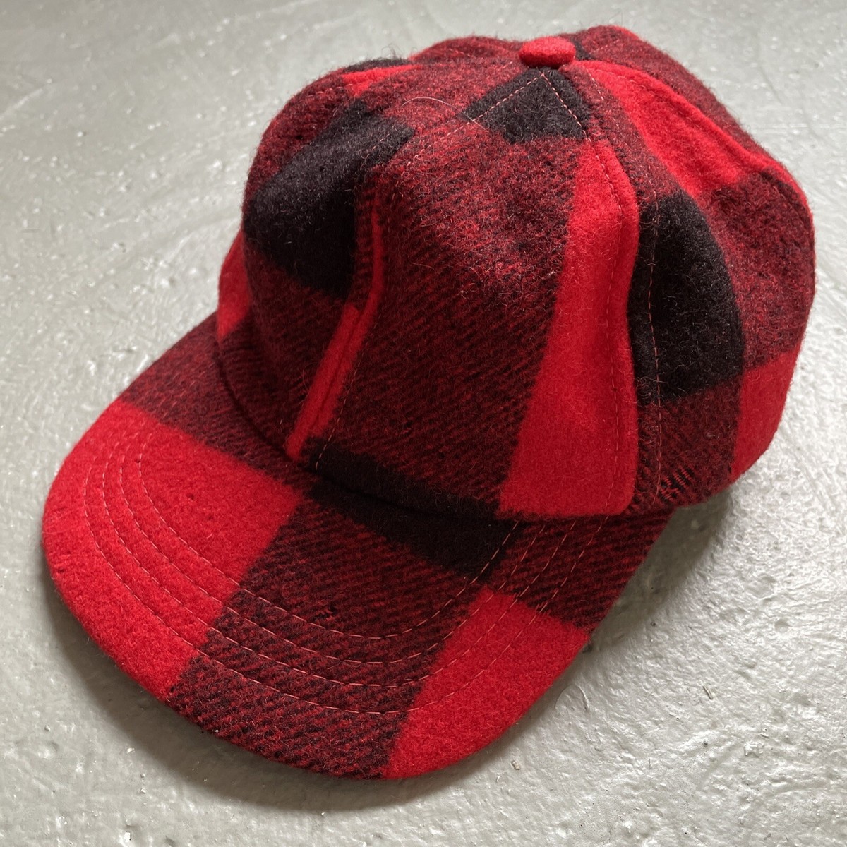 Vintage Filson Mackinaw Wool Plaid Check Pattern Baseball Cap Made