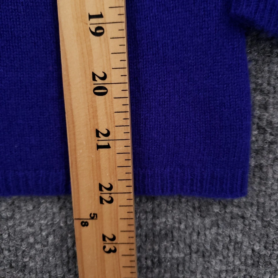 Suéter Peck & Peck Mujer S Pequeño Azul 2 Moscas Cachemira Manga Larga Pullover Tejido Foto 4 de 4