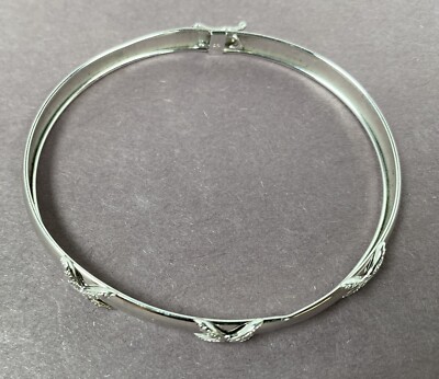 Vintage 925 Sterling Silver FAS XXX TRIPLE X Bangle Bracelet 7in