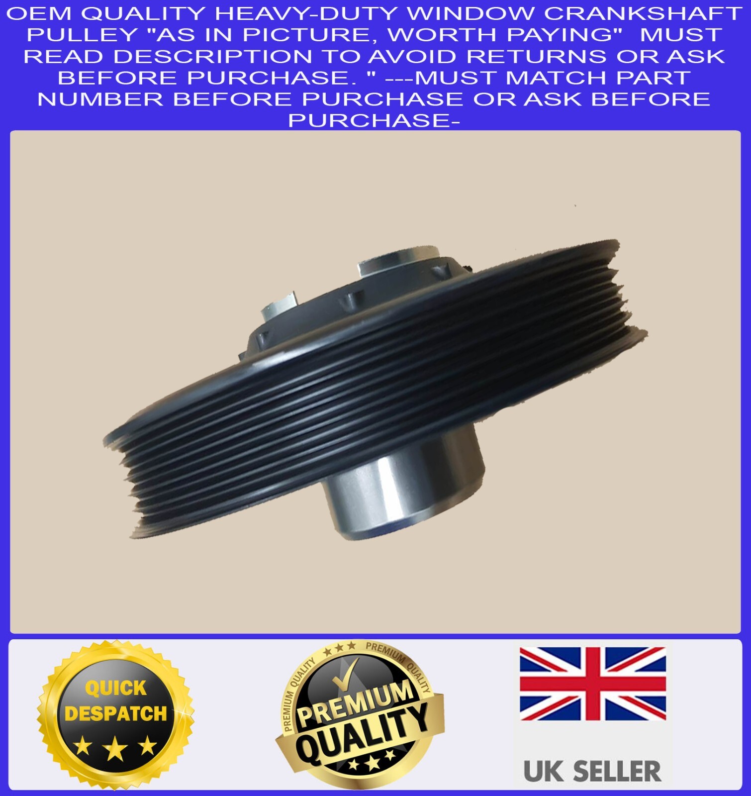 CRANKSHAFT CRANK PULLEY FOR TOYOTA AVENSIS AURIS VERSO MINI R55 R56 R57