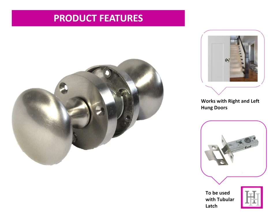1-7 Sets of SATIN Door Knobs Mortice Door Knob Internal Door Handles & Fittings  - Image 4 of 4