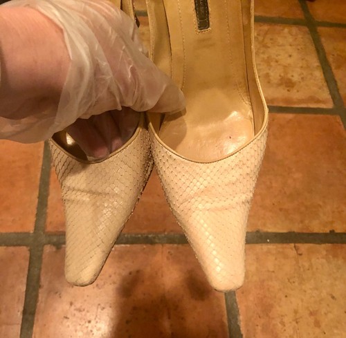 Zapatos de salón puntiagudos Narciso Rodríguez Beige Bronceado 100 % Pitón Piel Cuero Talla 9 - Imagen 7 de 12