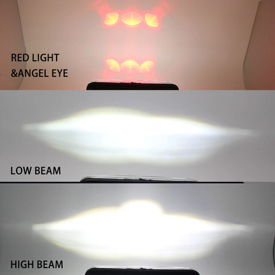 Par de faros LED de haz alto bajo rojo DRL DOT rojo de 4x6" para camioneta Dodge Dakota 1987-1995 Foto 3 de 4