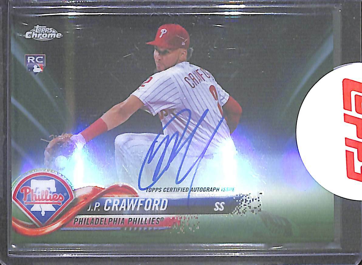 2018 Topps Chrome Rookie Green Refractor Autograph #RA-JC J.P. Crawford 64/99