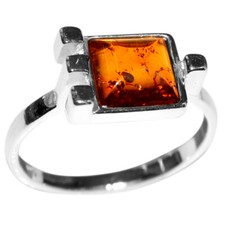2.8g Authentic Baltic Amber 925 Sterling Silver Ring Jewelry N-A7416 s.9