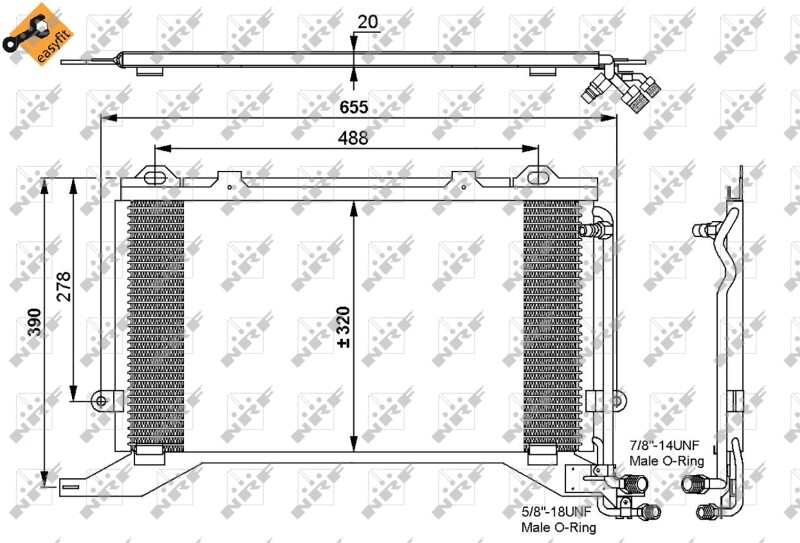 NRF 35240 Condenser, air conditioning for MERCEDES-BENZ