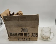 Toscany Glass Coffee Tea Cup Mug Vintage Set Of 4 Romanian MCM New Old Stock