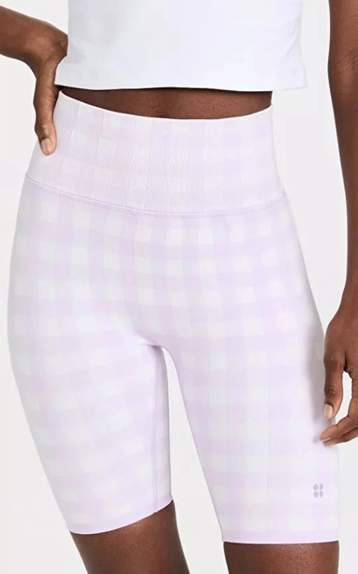 sweaty-betty gingham seamless shorts