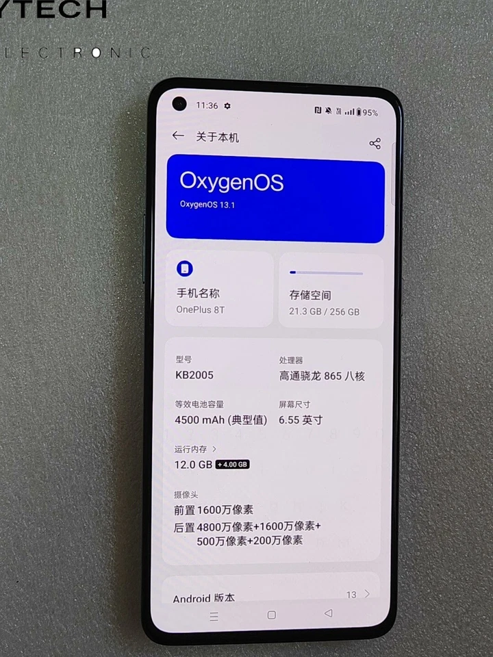 OnePlus 8T+ 5G Fully Unlocked 256 GB Silver 6.55 inches cell phone - Image 2 of 4