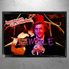 Willy Wonka - Gene Wilder Spaventoso - Barca Wonkatania scena opera d'arte poster incorniciato