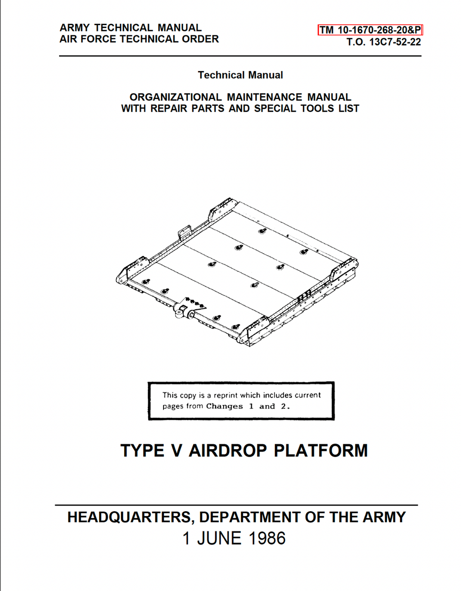 126 Page TM 10-1670-268-20& TYPE V AIRDROP PLATFORM LAPES