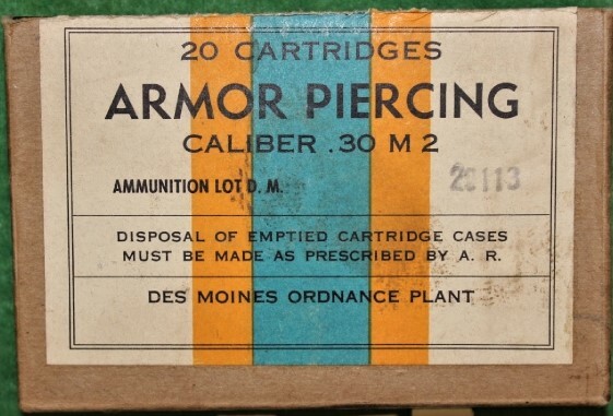 DES MOINES ORD CAL. .30 M2 ARMOR PIERCING WWII NEW REPLICA 20