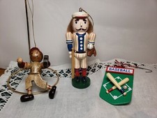 Lot of 3 Vintage Baseball Themed Ornaments Kurt Adler Midwest Taiwan
