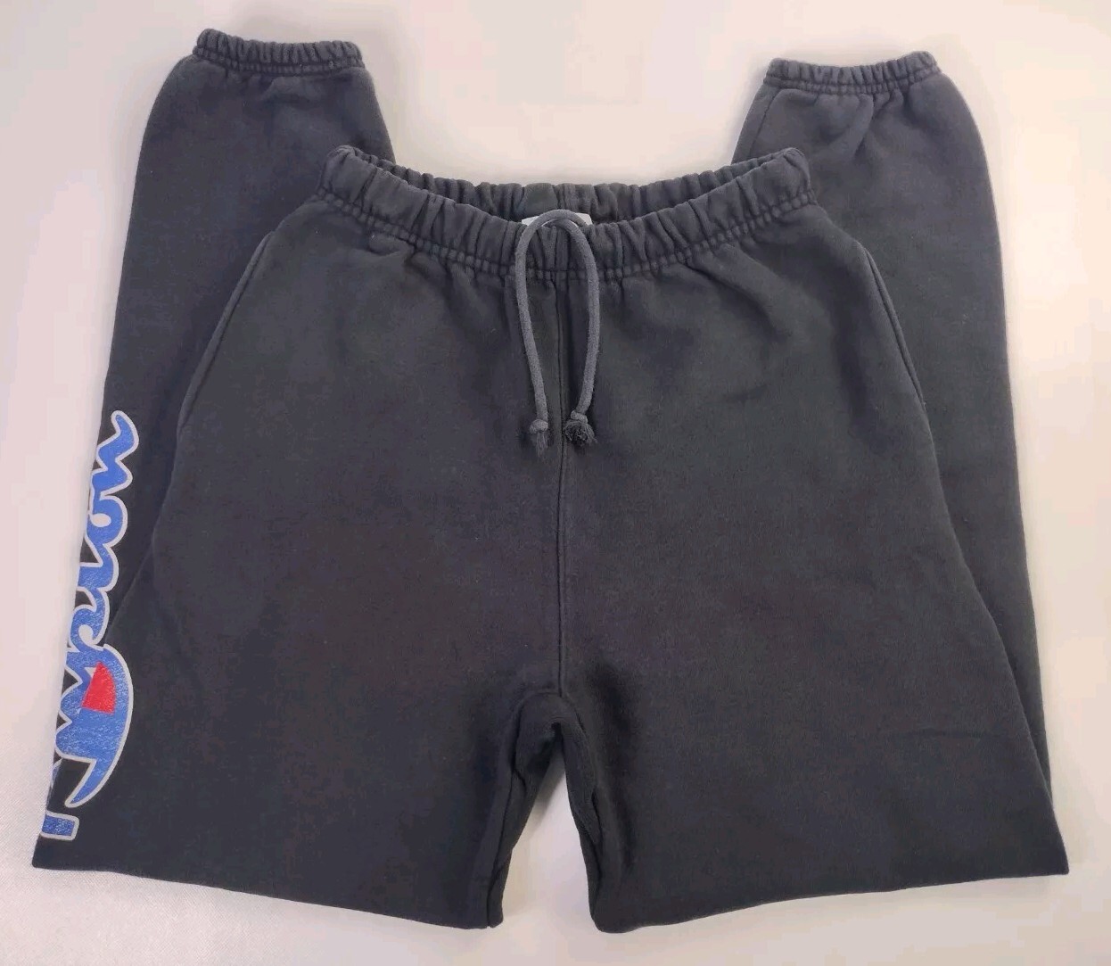 Champion Reverse Weave Jogger Sweatpants Unisex Sz Small Big Graphic Logo Black